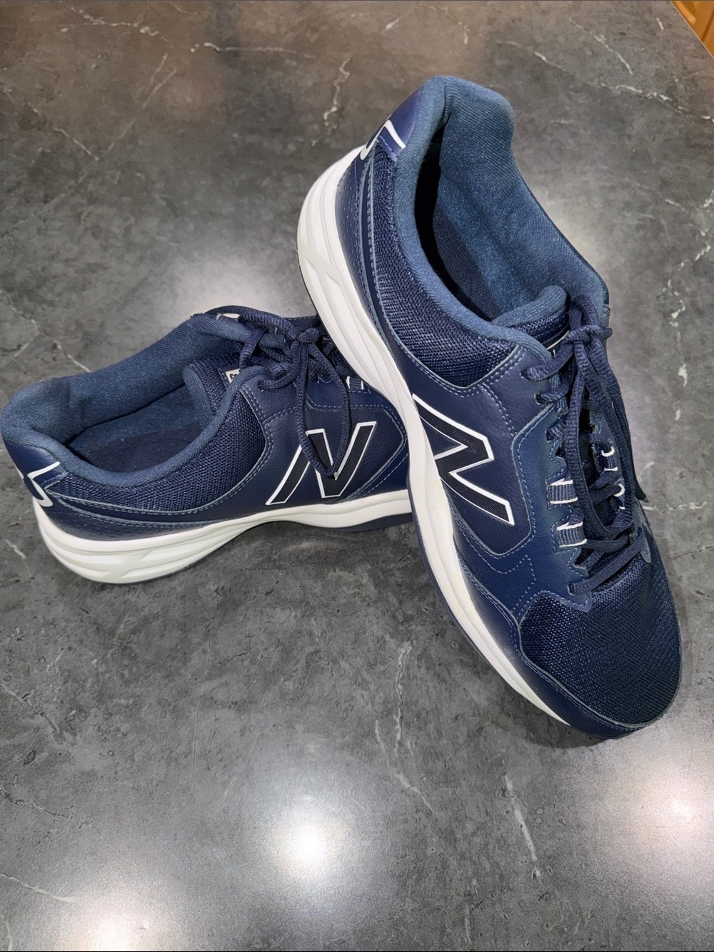 New Balance 13 Men’s Navy and White Athletic Sneakers